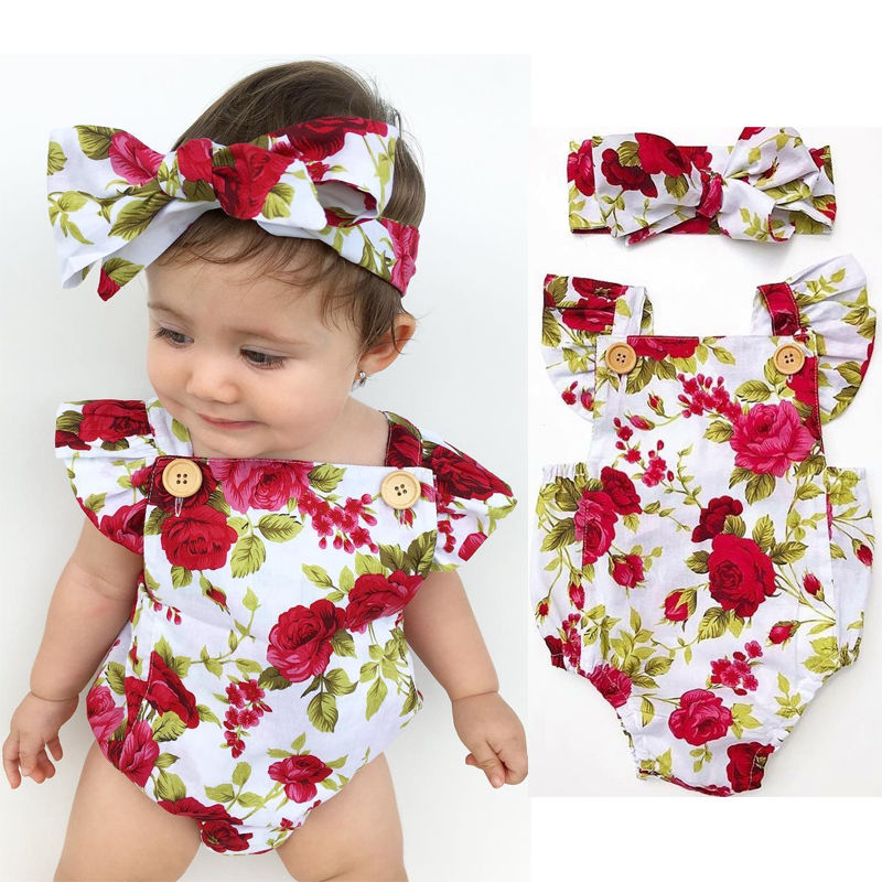 Rompers for Girls Toddler Floral Design